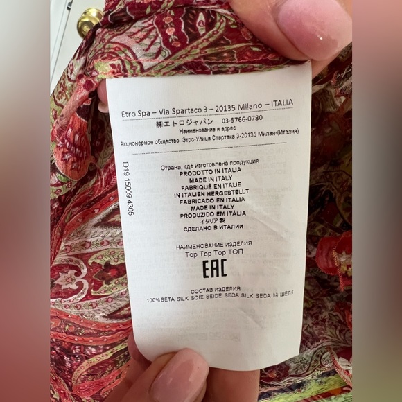 NWT Etro Boho Blouse paisley size 42 - Picture 9 of 11